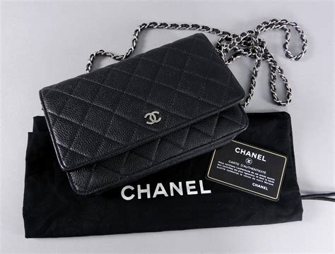 Chanel Classic Wallet on Chain Quilted Caviar Silver 